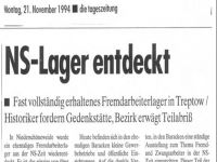 "NS-Lager entdeckt". taz-Artikel von 1994