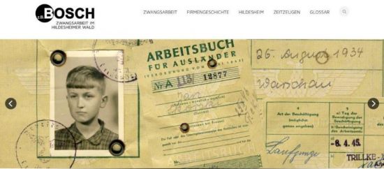 Screenshot von www.zwangsarbeit-bosch.de
